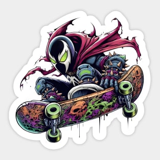 Revel in Rebellion: Whimsical Anti-Hero Skateboard Art Prints for an Edgy and Modern Ride! Sticker